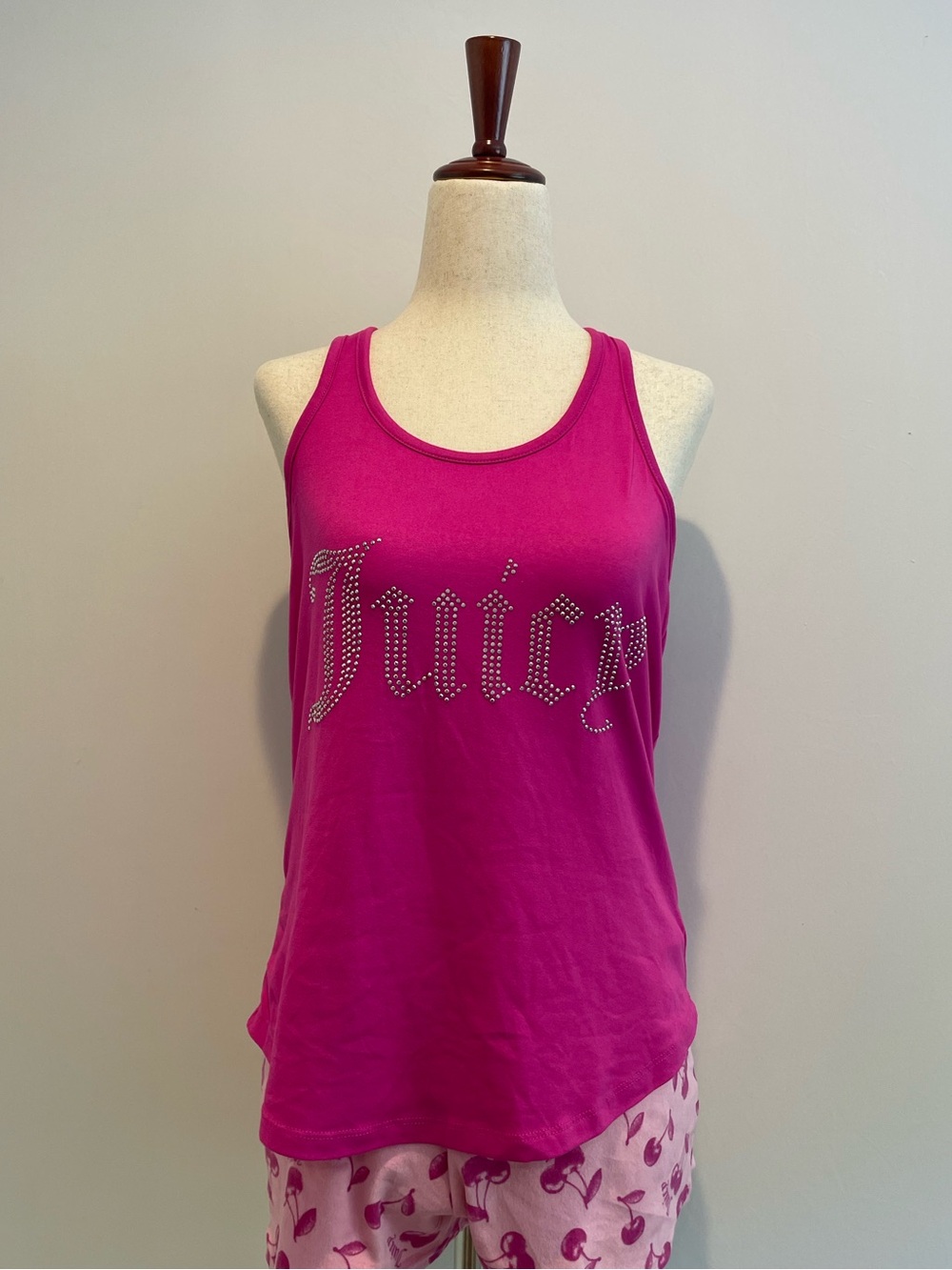 Juicy Couture Hot Pink Rhinestone Logo Tank Top EUC - size small